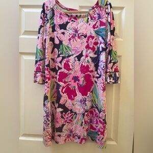 Lily Pulitzer Floral Print Dress with Pink and Purple Accents